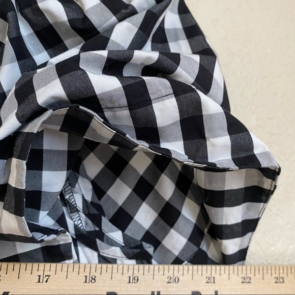 Kate Spade gingham black white checked flutter-sleeve blouse trapeze top Medium - Picture 7 of 7